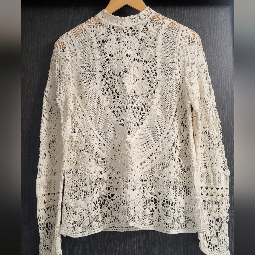 Ultra Pink Crochet Lace Blouse